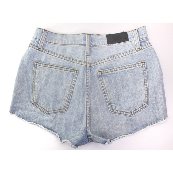 LF Carmar NWT High Rise Light Wash Destroyed Open Frayed Hem Jean Shorts 25 0 - Picture 6 of 9